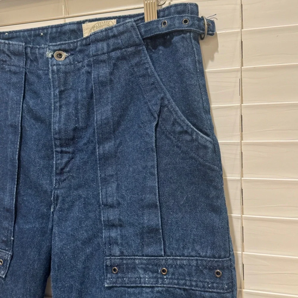 Vintage Levi's 511M 1985 Jeans Women 29 Dark Blue Wide Leg Utility Crop USA Made - Picture 5 of 9